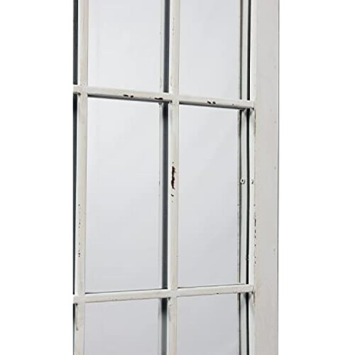 Arc Window Wall Mount Frame Mirror White Brush  60x90 Cm 1
