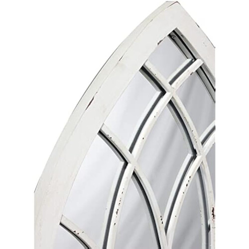 Arc Window Wall Mount Frame Mirror White Brush  60x90 Cm 2