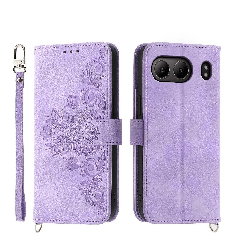 (Purple) Flip Case For Oneplus Nord 4 5G Shockproof Wristband Embossed Multiple Credit Card Slots Purple 764563431328