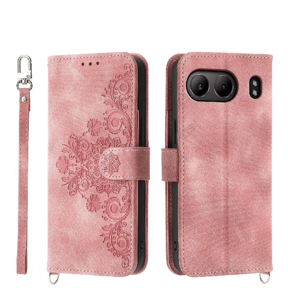 (Pink) Flip Case For Oneplus Nord 4 5G Shockproof Wristband Embossed Multiple Credit Card Slots Pink 764563431335