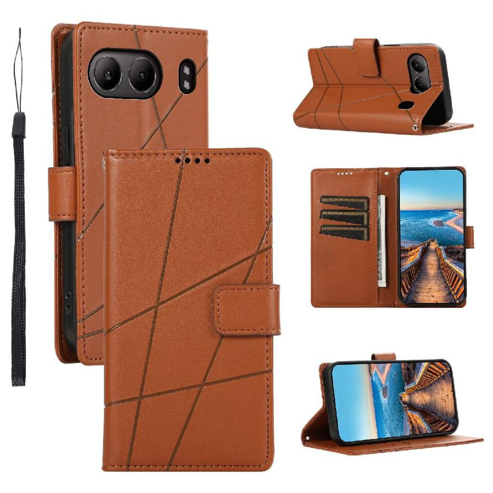 (Brown) Flip Case For Oneplus Nord 4 5G Kickstand Shockproof Shock Absorbing Three Card Slots Brown 764563431472
