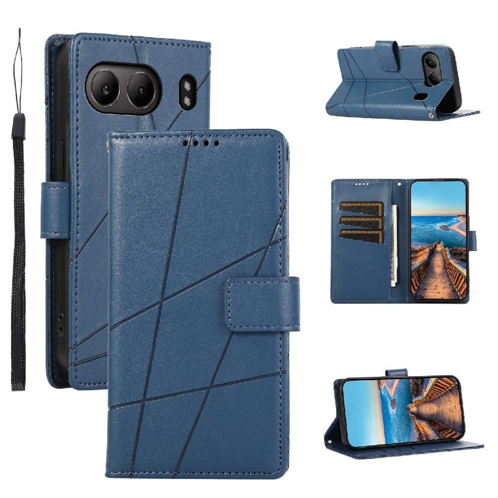 (Blue) Flip Case For Oneplus Nord 4 5G Kickstand Shockproof Shock Absorbing Three Card Slots Blue 764563431441