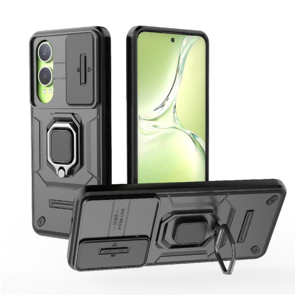 (Black) Case For Oneplus Nord Ce4 Lite Ring Holder Anti-Scratch Protective Cover Kickstand Black 764563431625