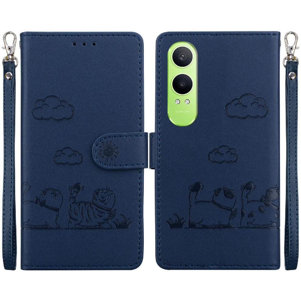 (Blue) Flip Case For Oneplus Nord Ce4 Lite Leather Wallet Card Slot Holder Kickstand Cat Rfid Blue 764563433148