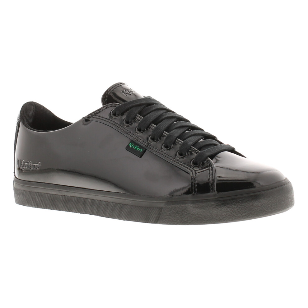 (Black, 7 (Children's)) Kickers Womens Shoes Work School Tovni Lacer Leather Lace Up black patent UK Siz