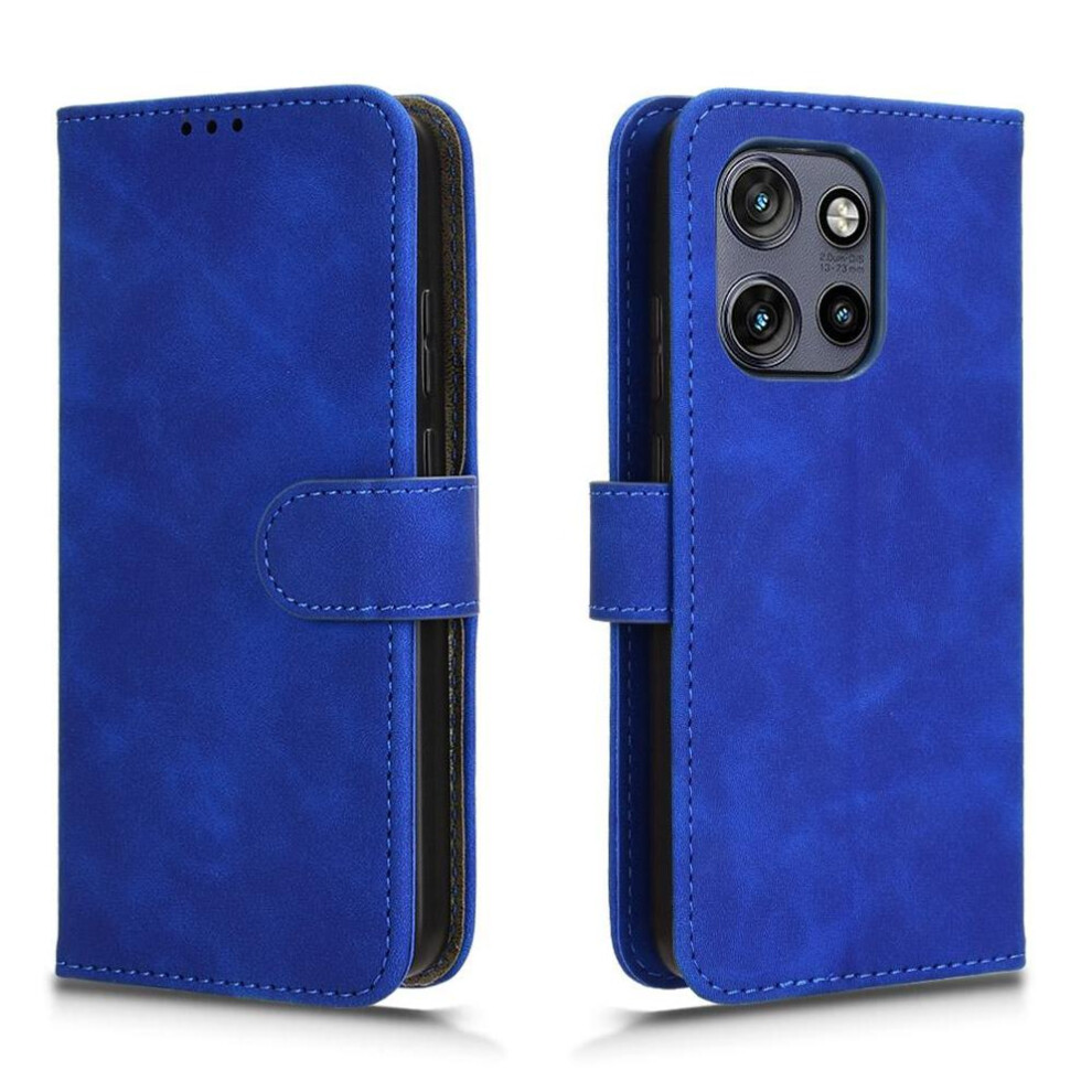 (Blue) Flip Case For Motorola Edge 50 Neo Card Slots Holder Kickstand Wallet Side Buckle Pu Leather Blue 764563433407