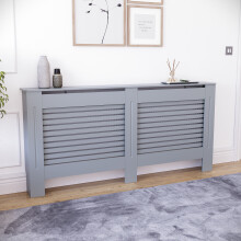 (Extra Large) Milton Radiator Cover Cabinet Vents Dark Grey