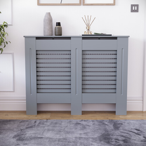 Vida Designs (Medium) Milton Radiator Cover Cabinet Vents Dark Grey 2