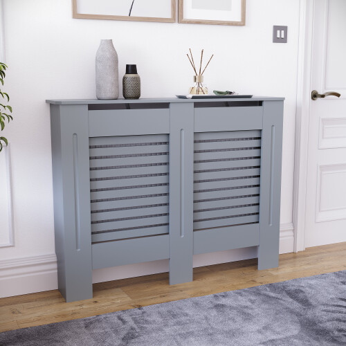Vida Designs (Medium) Milton Radiator Cover Cabinet Vents Dark Grey
