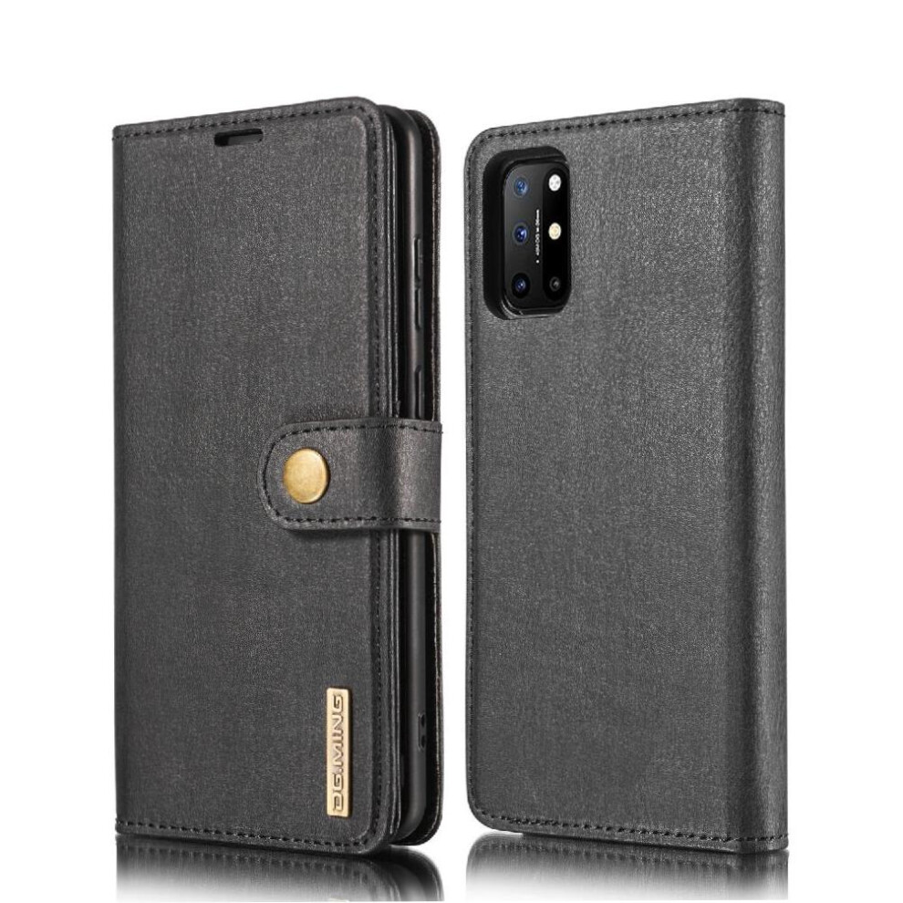 (Black) Wallet Case For Oneplus 8T Magnetic Protective Pu Leather Card Slots Flip Kickstand Black 764563433636