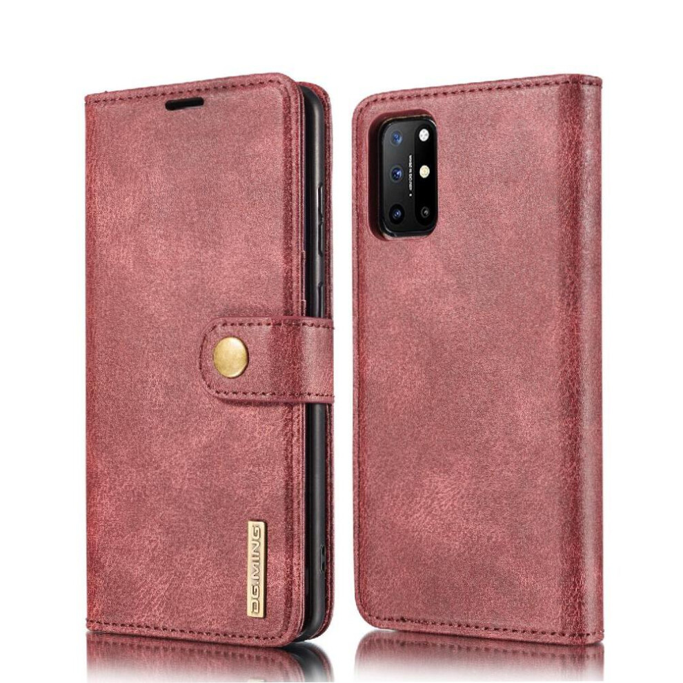 (Red) Wallet Case For Oneplus 8T Magnetic Protective Pu Leather Card Slots Flip Kickstand Red 764563433605
