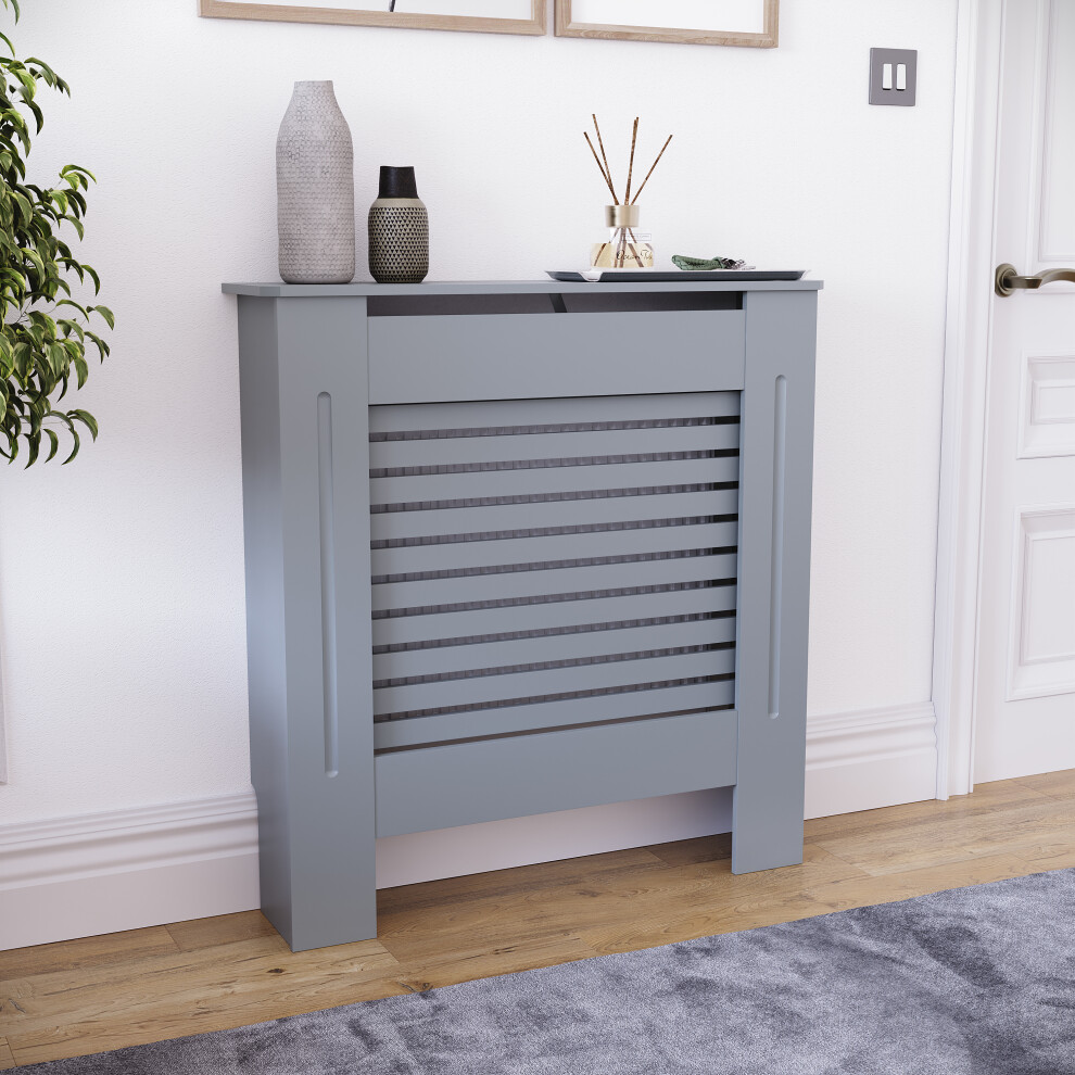 Vida Designs (Small) Milton Radiator Cover Cabinet Vents Dark Grey