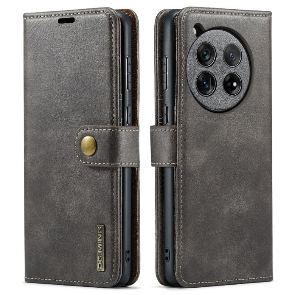 ( ) Wallet Case For Oneplus 12 Card Slots Magnetic Pu Leather Protective Flip Kickstand Gray 764563433698