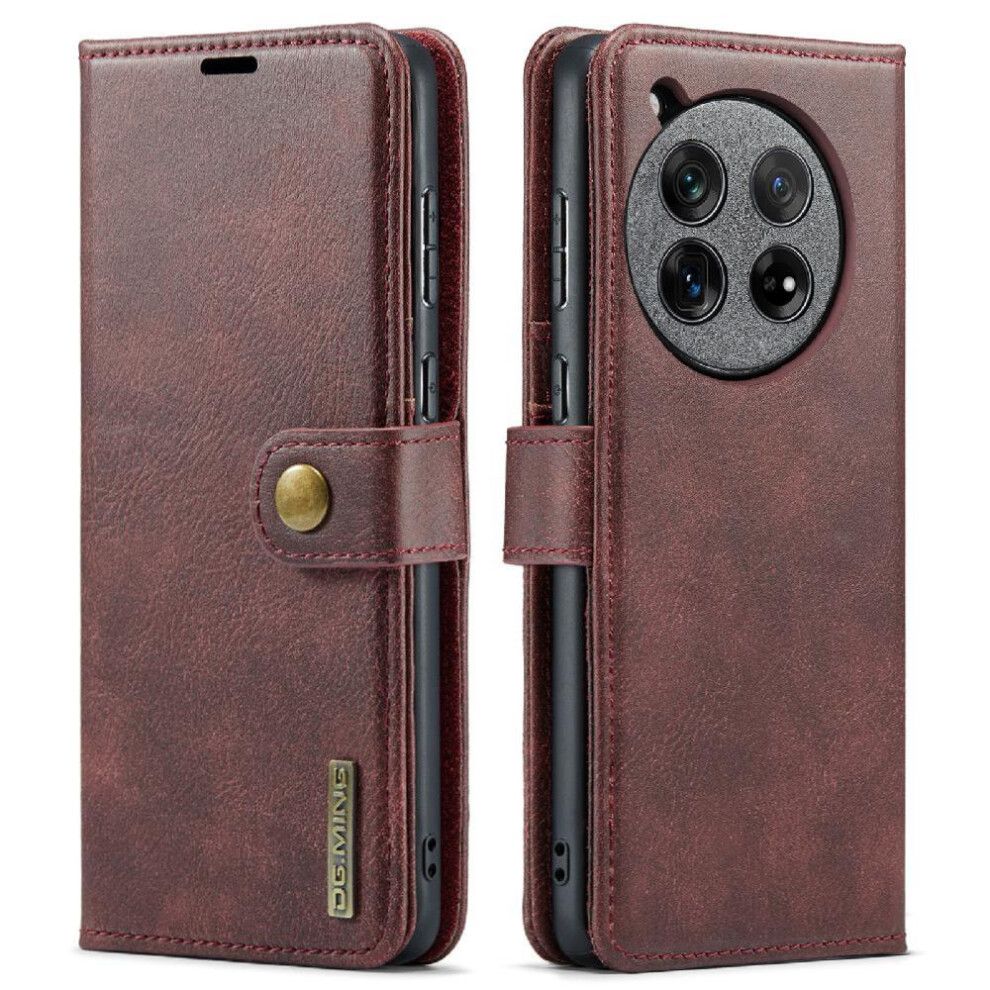 (Red) Wallet Case For Oneplus 12 Card Slots Magnetic Pu Leather Protective Flip Kickstand Red 764563433681