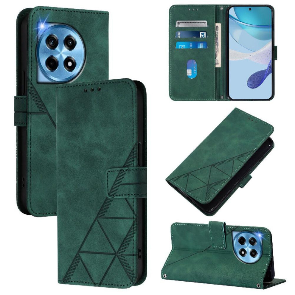 (Green) Case For Oneplus 12R 5G Credit Card Holder Pu Leather Wallet Cover Flip Folio Book Protective Green 764563433971