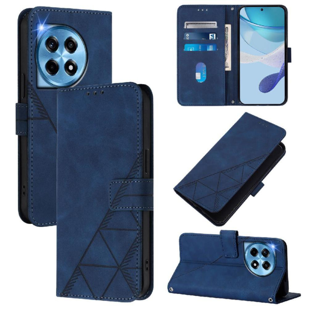 (Blue) Case For Oneplus 12R 5G Credit Card Holder Pu Leather Wallet Cover Flip Folio Book Protective Blue 764563433940