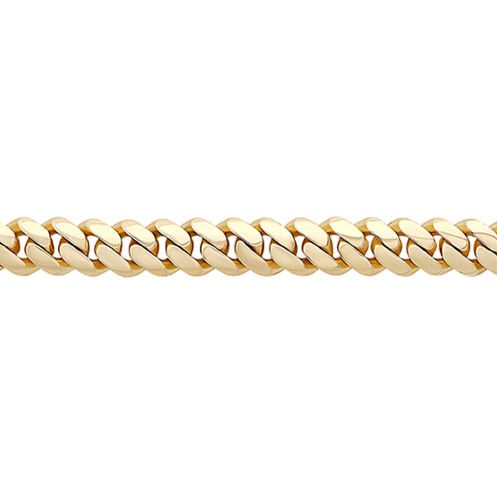 (20) Jewelco London Men's Solid 9ct Yellow Gold Domed Cuban Curb 8.5mm Chain Link Necklace - JBB454