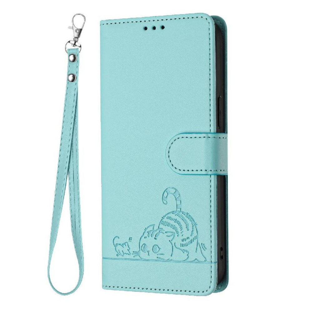 (Green) Case For Motorola Moto G55 Wallet Flip Cover Card Slot Holder Kickstand Cat Rfid Green 764563435395