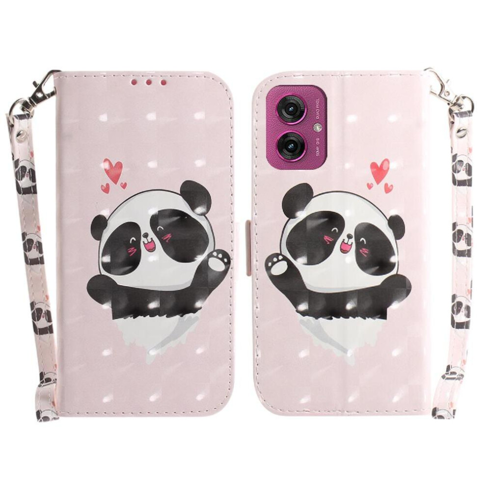 (C7 ) 3D Painted Protective Case For Motorola Moto G55 Pu Leather Card Slots Magnetic Closure Lanyard Wallet 764563436323