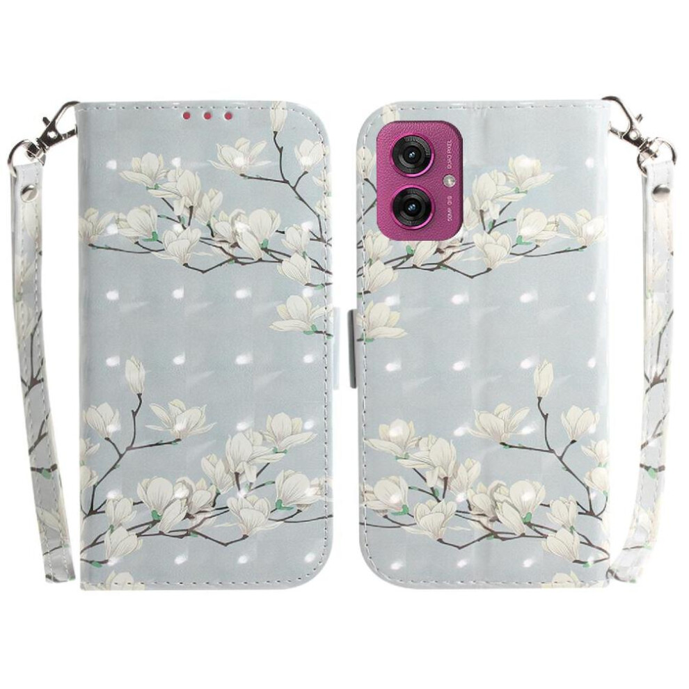 (C8 ) 3D Painted Protective Case For Motorola Moto G55 Pu Leather Card Slots Magnetic Closure Lanyard Wallet 764563436330