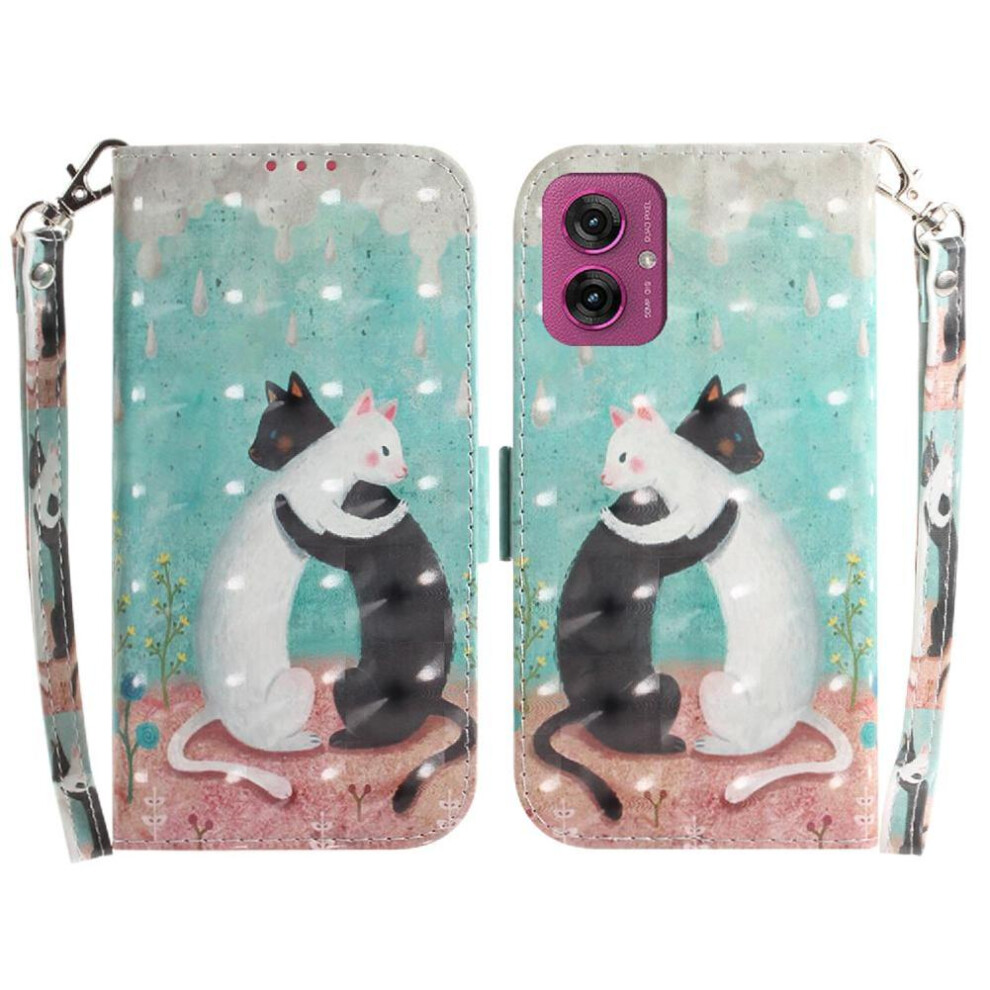 (C9 ) 3D Painted Protective Case For Motorola Moto G55 Pu Leather Card Slots Magnetic Closure Lanyard Wallet 764563436347