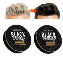 1pc Men's Grey Coverage Bar Shampoo Hair Darkening Black Soap for Grey Hair Cover
