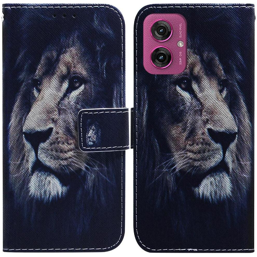 (C6) Flip Case For Motorola Moto G55 Wallet Painted Magnetic Closure Pu Leather Card Slots 764563436675