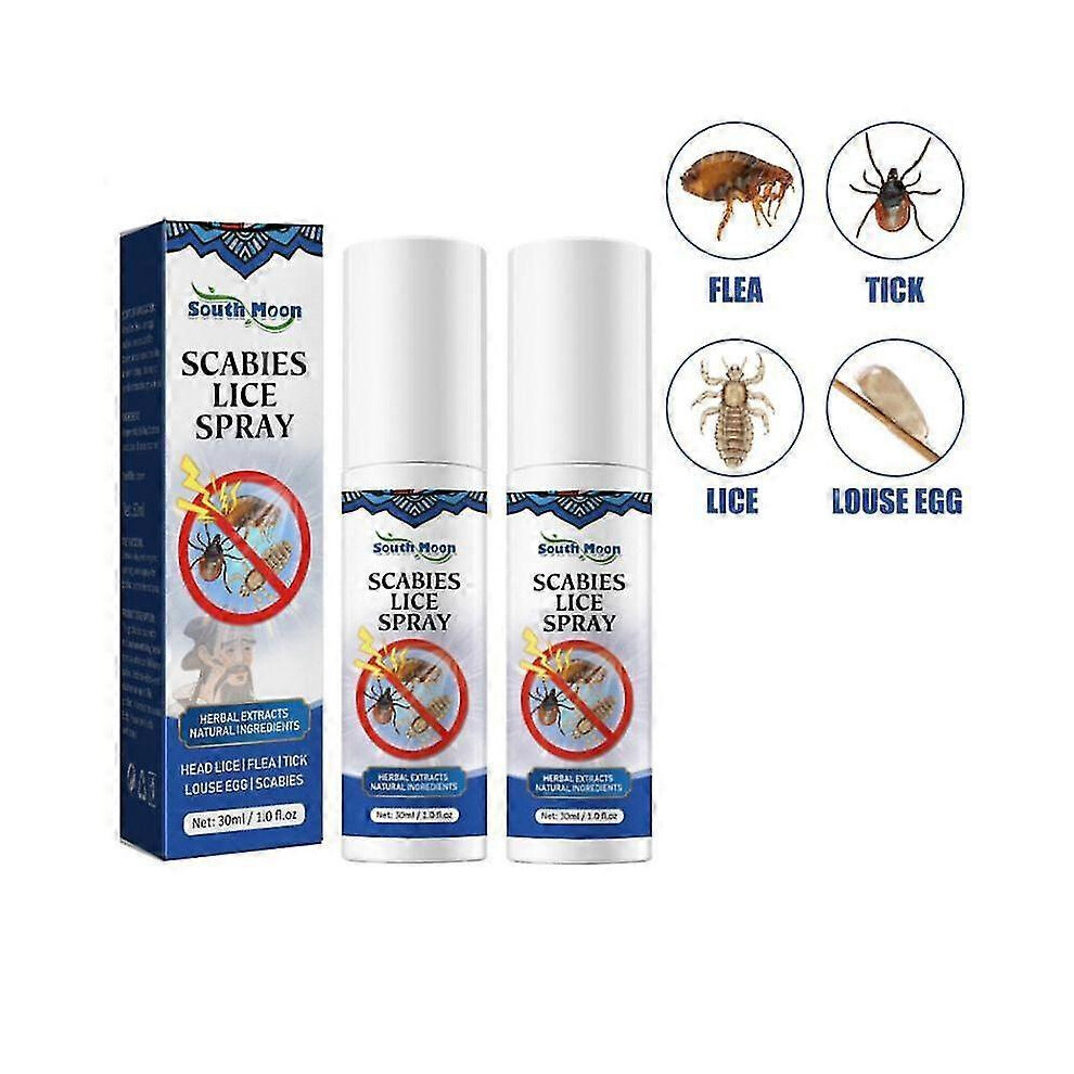(2pcs) 1-3pcs Head Lice Removal Spray Anti-itch Anti-pruritus Antibacterial Remove Mites Fleas Tick Louse Eggs Pubic Lice Hair Care