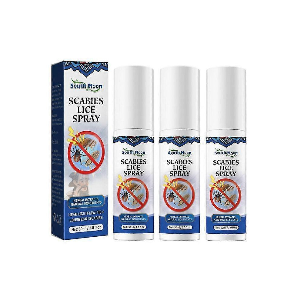 (3pcs) 1-3pcs Head Lice Removal Spray Anti-itch Anti-pruritus Antibacterial Remove Mites Fleas Tick Louse Eggs Pubic Lice Hair Care