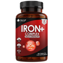Iron Tablets Complex High Strength Active Supplements + Vitamins C B12