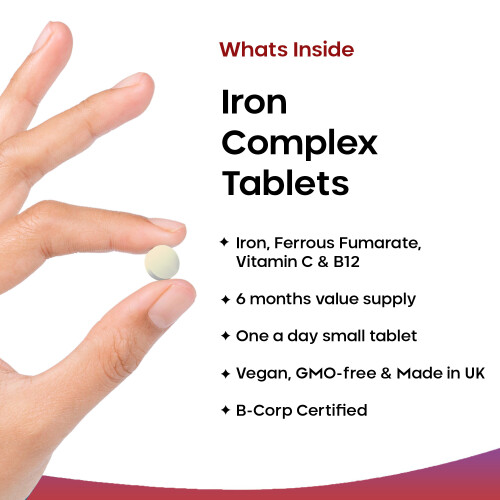 New Leaf Product Iron Tablets Complex High Strength Active Supplements + Vitamins C B12 1