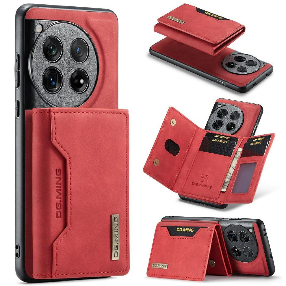(Red) Wallet Case For Oneplus 12 Pu Leather Magnetic Card Slots Flip Kickstand Protective Red 764563437726