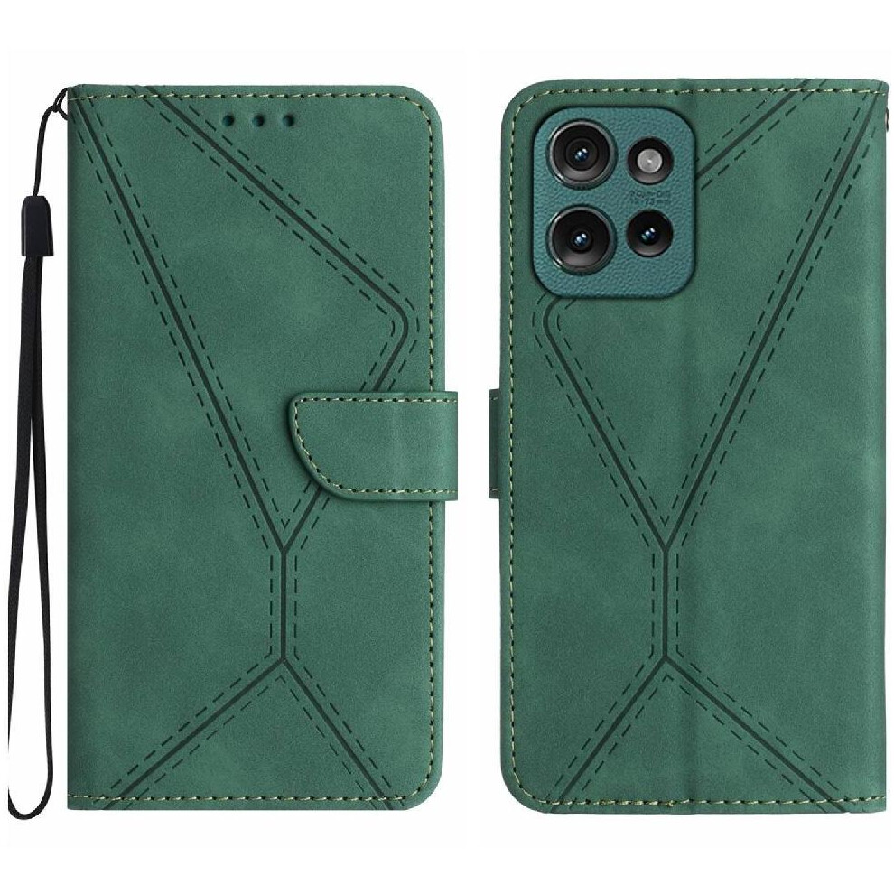 (Green) Case For Motorola Edge 50 Neo Stitching Embossed Soft Pu Leather Leather Wallet High Quality Tpu Green 764563438112