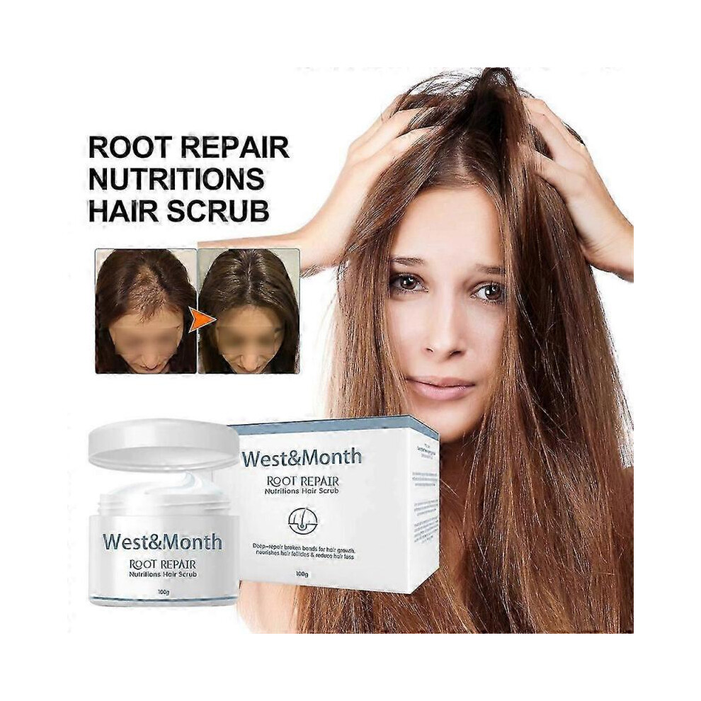 2X West&month Nourishing Hair Scrub Repair Damaged Hair Moisturizing Hair Root Anti-falling Solid Hair Scrub