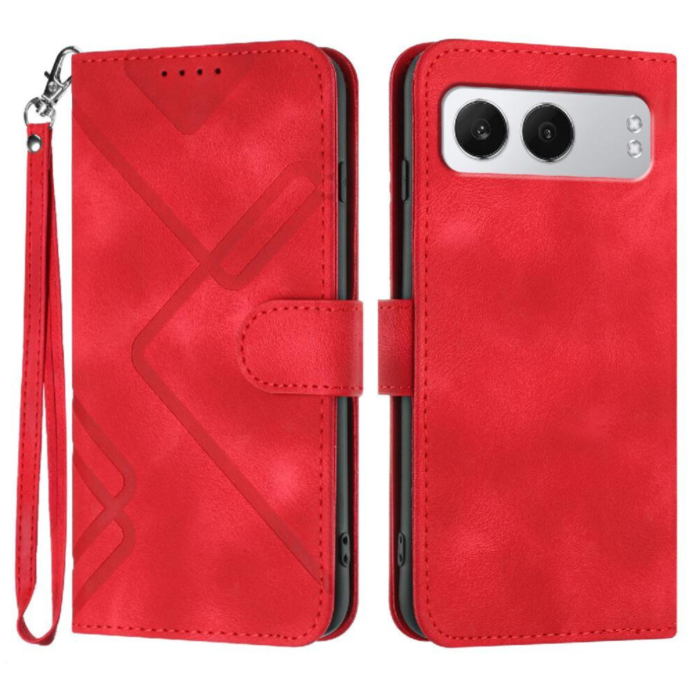 (Red) Flip Case For Oneplus Nord 4 Magnetic Cover Pu Leather Flip Wallet With Card Slot Stand Red 764563438822
