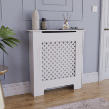 (Small) Oxford Radiator Cover White Grill Cabinet Guard