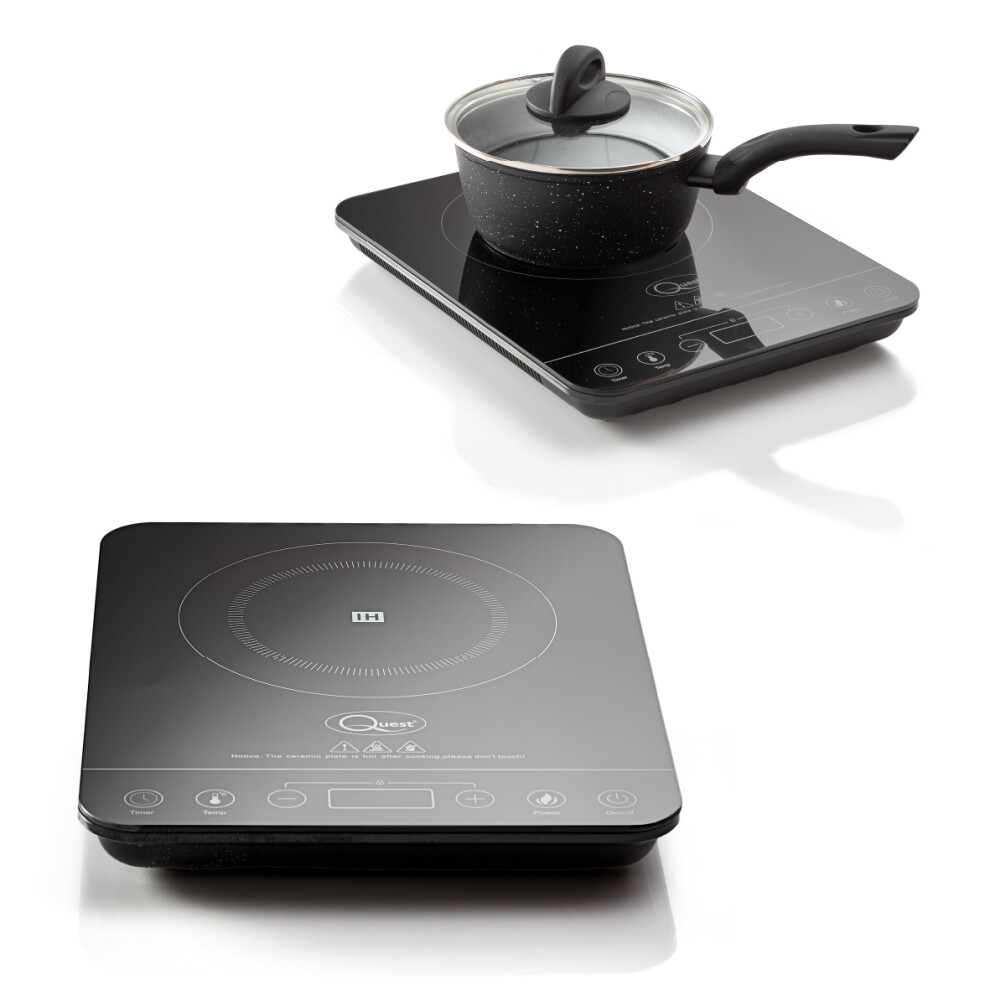 Quest 35839 Digital Single Induction Hob/Hot Plate, Heat & Timer Control