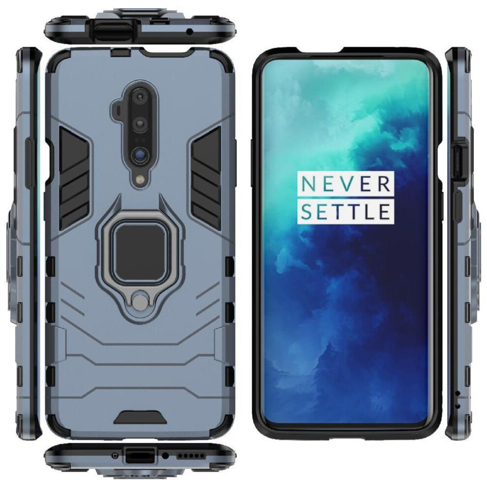 (Green) Ring Car Mount Kickstand Case For Oneplus 7T Pro Metal Ring Holder Kickstand Shockproof Military Grade Protection Green 764563439621