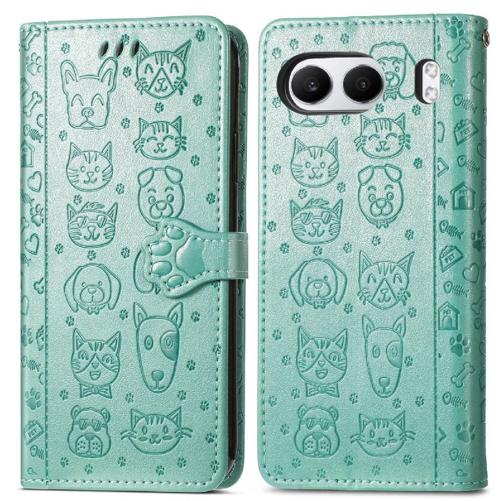 (Green) Case For Oneplus Nord 4 Flip Cover Short Strap Leather Case Shockproof Cartoon Animals Green 764563439713
