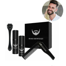 4pcs Bread Growth Kit Men Beard Care Set Hair Growth Enhancer Grooming Tool