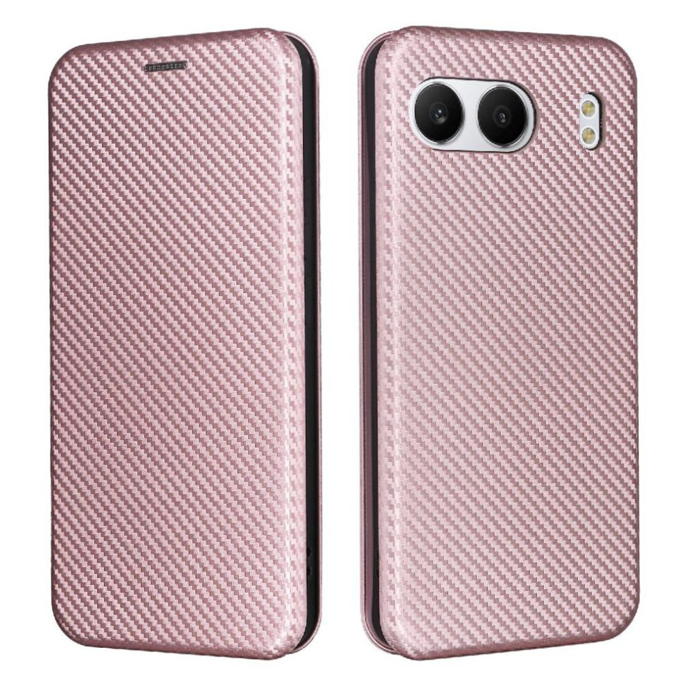 (Pink) Flip Case For Oneplus Nord 4 5G Card Insertion Magnetic Carbon Fiber Full Protection Leather Folio Flip Case With Card Holder Kickstand Pink 764563440450