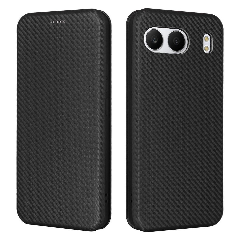 (Black) Flip Case For Oneplus Nord 4 5G Card Insertion Magnetic Carbon Fiber Full Protection Leather Folio Flip Case With Card Holder Kickstand Black 764563440429