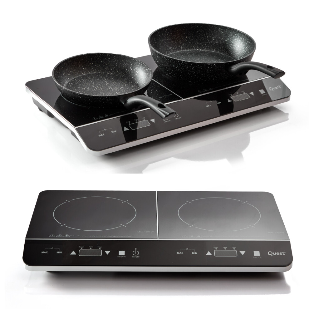 Quest 35840 Digital Double Induction Hob/Hot Plate, Heat & Timer Control
