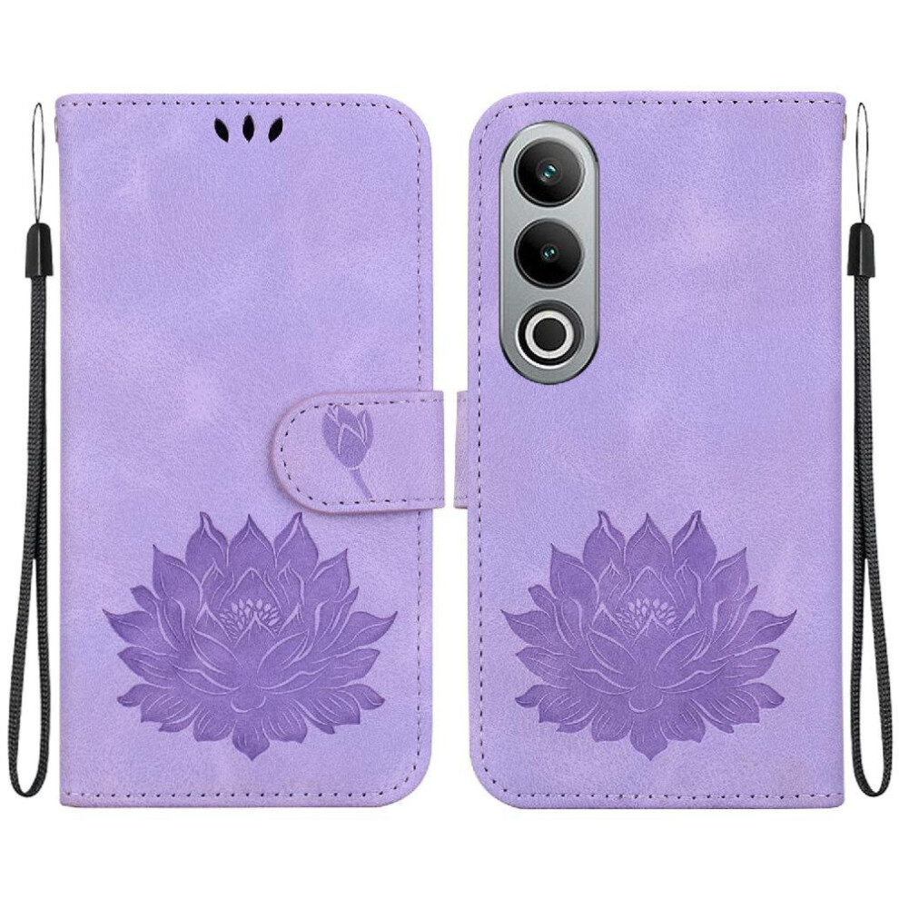 (Purple) Flip Case For Oneplus Nord Ce4 5G Kickstand Relief Lotus Flower Magnetic Kickstand Wallet Purple 764563440597