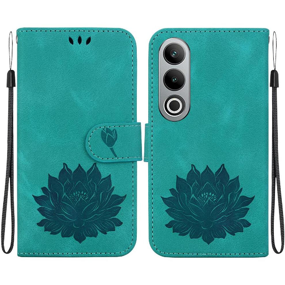(Green) Flip Case For Oneplus Nord Ce4 5G Kickstand Relief Lotus Flower Magnetic Kickstand Wallet Green 764563440580