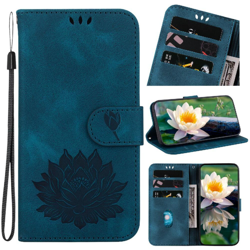 (Blue) Flip Case For Oneplus Nord Ce4 5G Kickstand Relief Lotus Flower Magnetic Kickstand Wallet Blue 764563440566