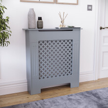 (Small) Oxford Radiator Cover Dark Grey MDF Grill Guard