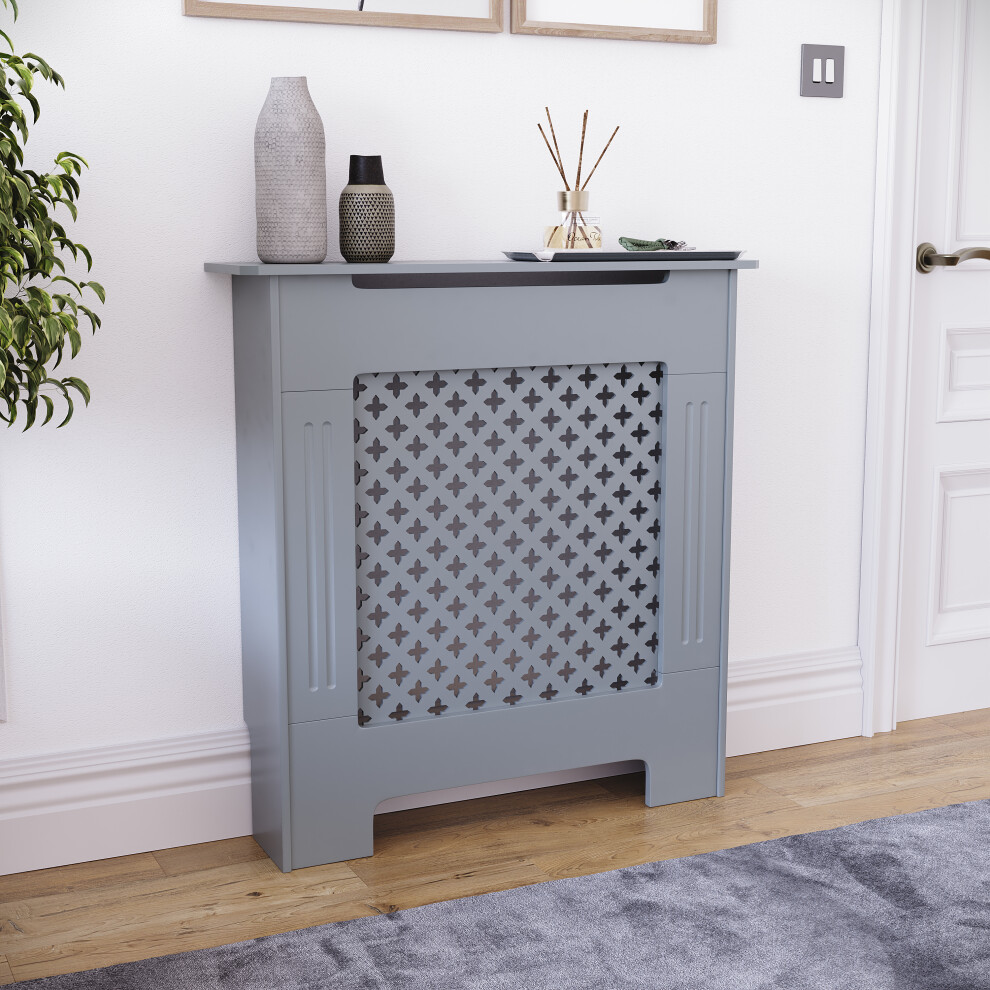 Vida Designs (Small) Oxford Radiator Cover Dark Mdf Grill Guard Grey