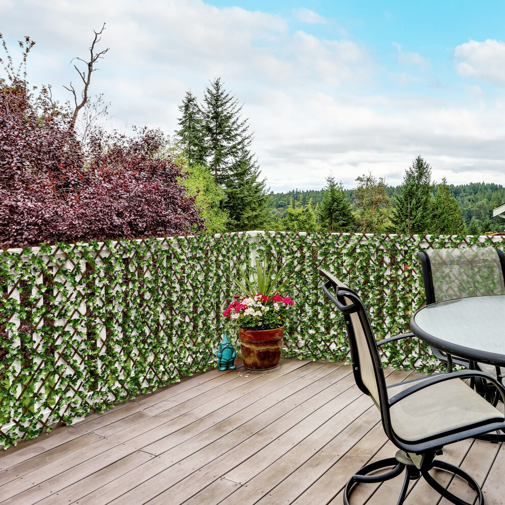 Outsunny 2 Pieces Decorative Trellis With Artificial Leaves, 2M X 1M, Eucalyptus Green