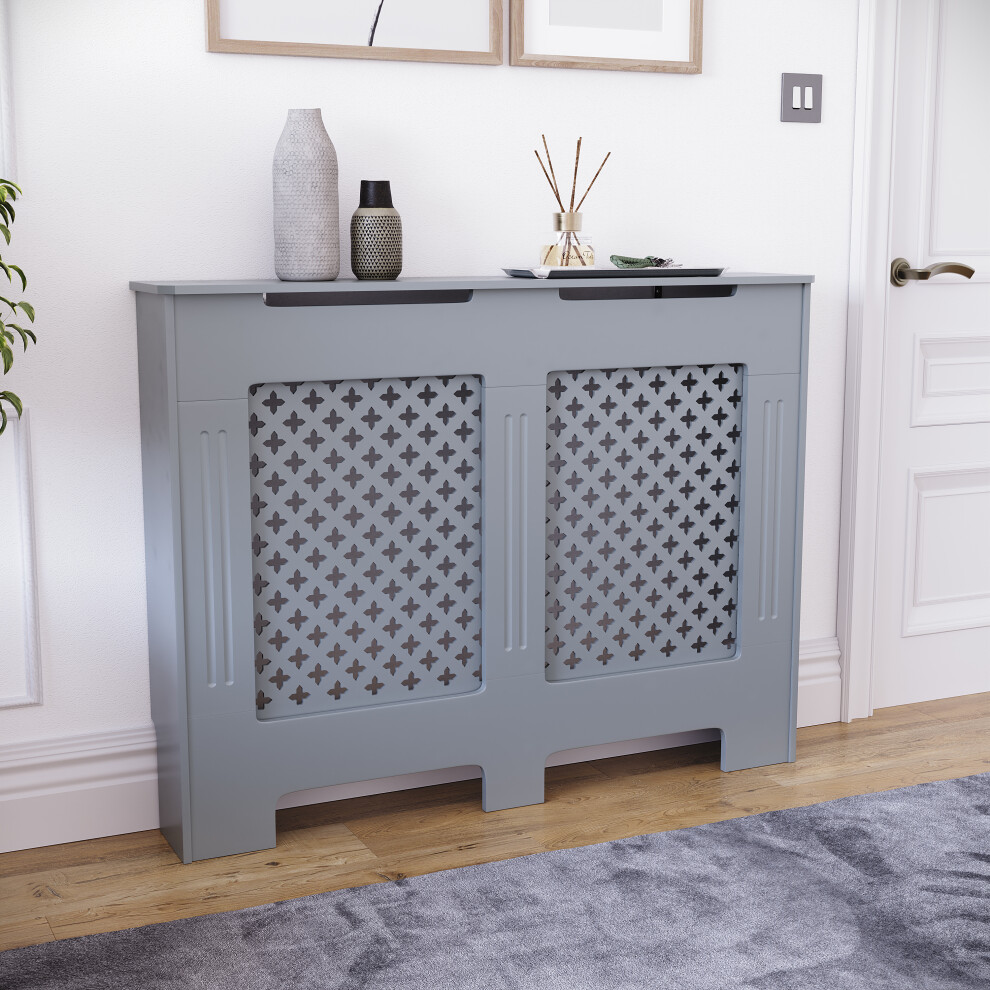 Vida Designs (Medium) Oxford Radiator Cover Dark Mdf Grill Guard Grey